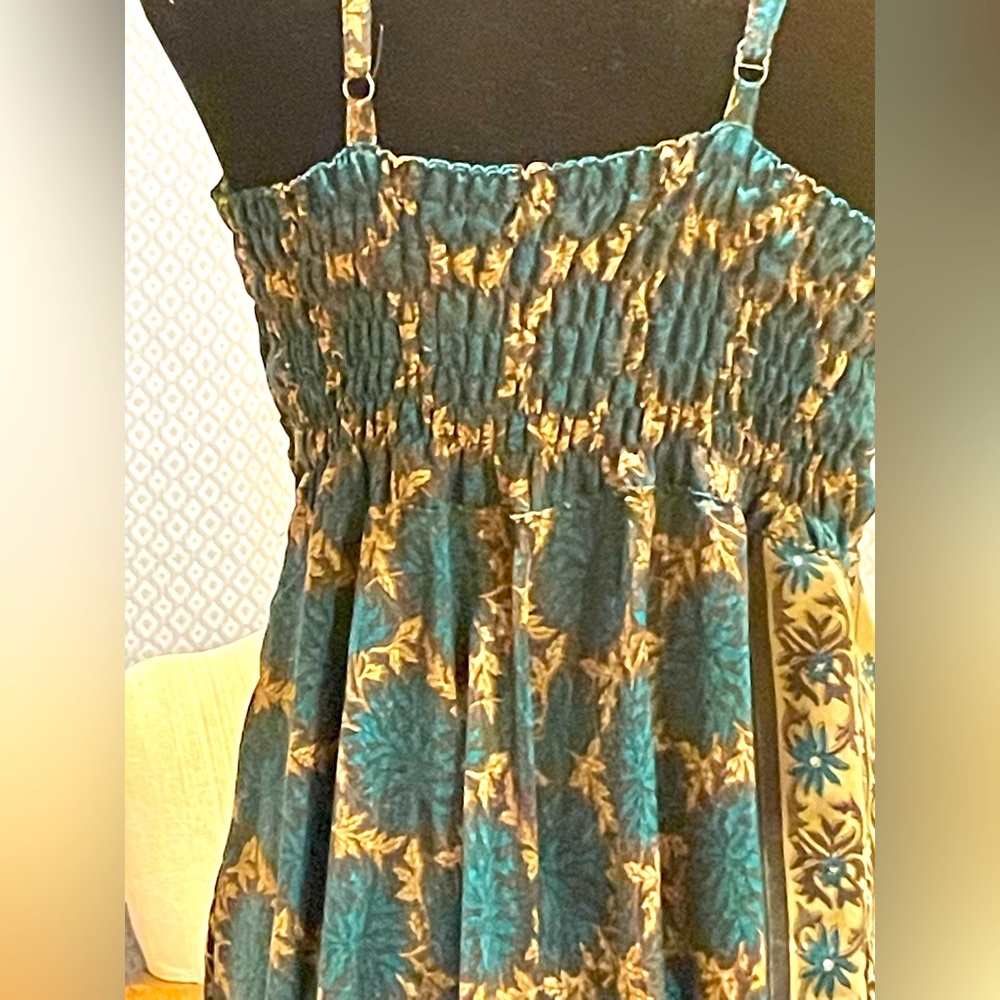 Moda Ibizaa Boho Halter Maxi Dress, backless silk dress, tie front. - Picture 4 of 7